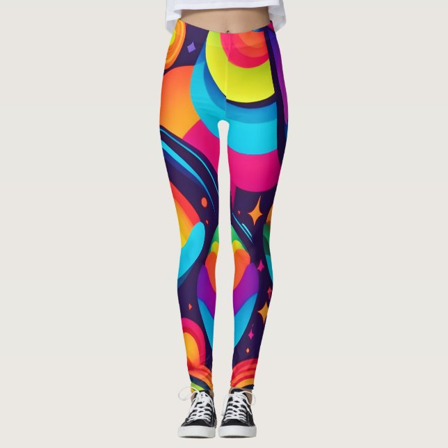 Lebendes kosmisches Kaleidoskop Leggings (Vorderseite)