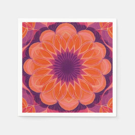 Lebendes Orange mit Lila Kaleidoskop Serviette