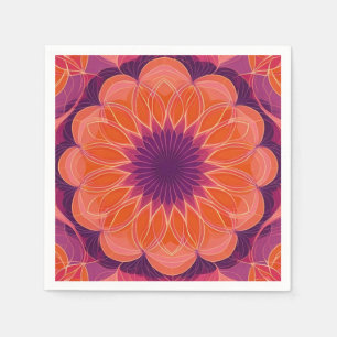 Lebendes Orange mit Lila Kaleidoskop Serviette