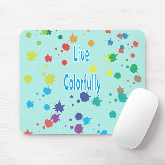 Lebendig Buntes Moderne Farbspritzer-Mauspad Mousepad (Mit Mouse)