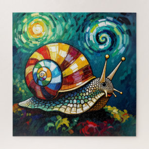 Lebendig Farbige Impasto Whimsische Schnecke