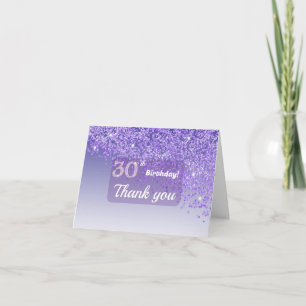 Lebendige 30. Geburtstag Lila Glitter Danke
