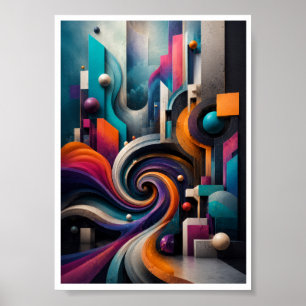 Lebendige 3D-Abstrakte Spirale Wandkunst Poster