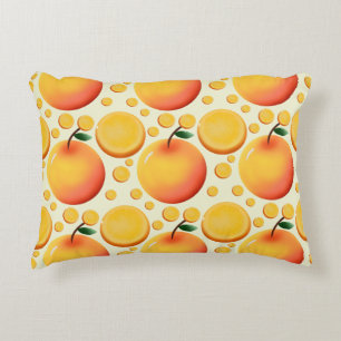 Lebendige 3D glänzende Orange und Mandarine Frucht Dekokissen