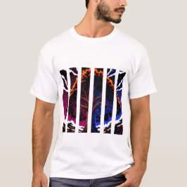 lebendige abstrakte Baum-Split-Panel-Grafik T-Shirt