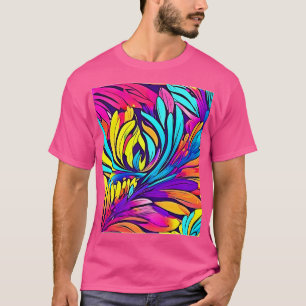 Lebendige abstrakte Blumen T-Shirt