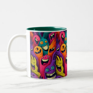 Lebendige abstrakte Cartoon-Kreatur-Tasse Zweifarbige Tasse