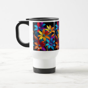 Lebendige Abstrakte Farbige Blumenkunst-32908 Reisebecher