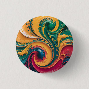 Lebendige abstrakte Flüssigkeitswirbel-Kunst Button