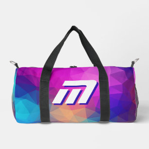 Lebendige abstrakte geometrische individuelle Mono Duffle Bag