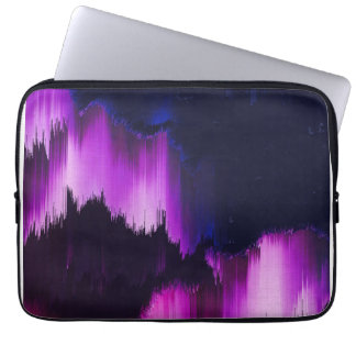 Lebendige abstrakte Glitch-Wandkunst Laptopschutzhülle