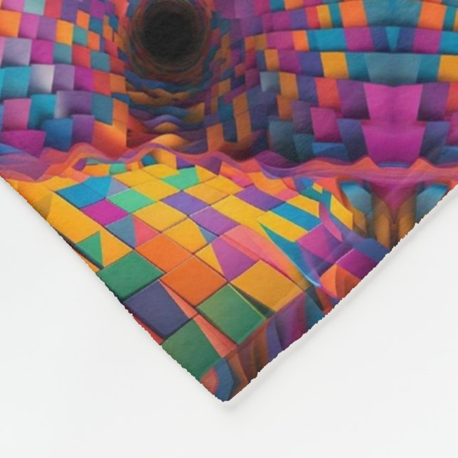 Lebendige abstrakte Mosaikdecke Fleecedecke (Ecke)