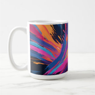 Lebendige abstrakte Pinselstriche Farbsplosion Kaffeetasse
