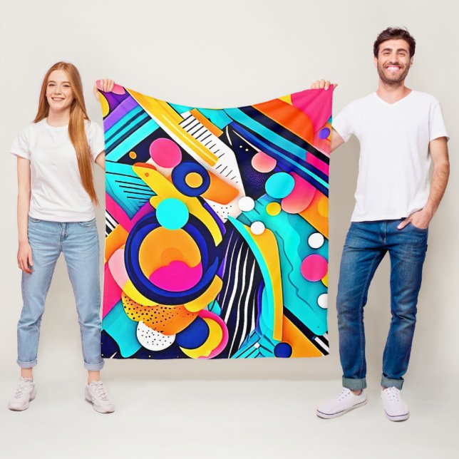 Lebendige abstrakte Pop-Art Fleecedecke (Beispiel)