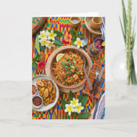 Lebendige afrikanische Jollof-Reis-Fest-Grußkarte