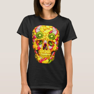 Lebendige Ananas-Totenkopf-Kunstwerke Tropische Fr T-Shirt