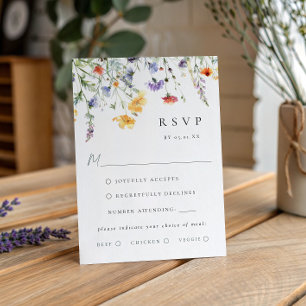 Lebendige Aquarell-Blumen-Hochzeits-RSVP-Karte RSVP Karte