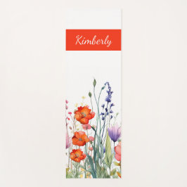 Lebendige Aquarell-Wildblumen Personalisiert Yogamatte