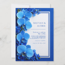 Lebendige Azurblaue Botanische Orchideen-Hochzeit