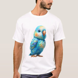 Lebendige Azurblaue Papageien-Illustration Männer T-Shirt