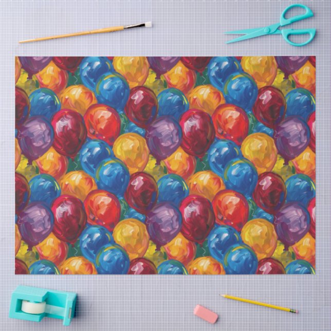 Lebendige Ballons Seidenpapier (Basteln)