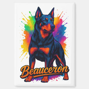 Lebendige Beauceron Pop Art Magnet