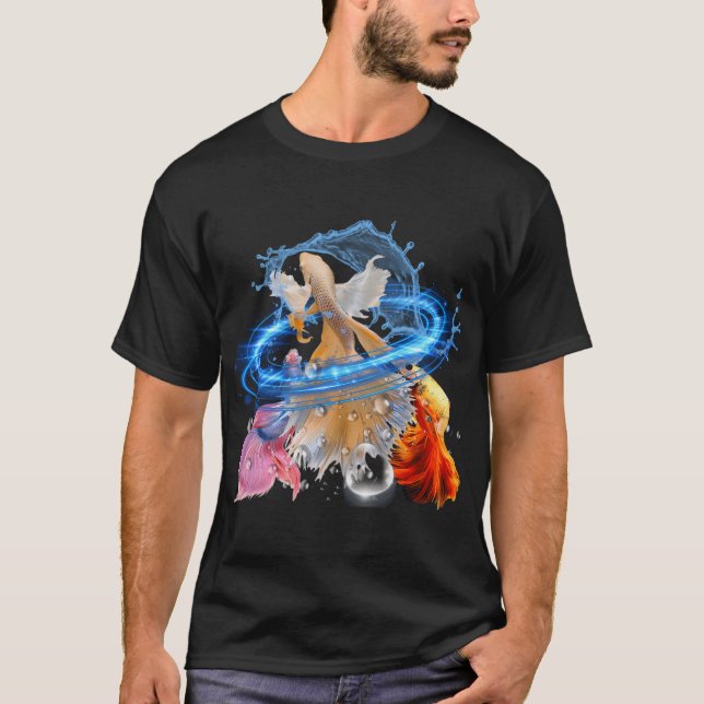 Lebendige Betta-Fisch-Kunst T-Shirt (Vorderseite)