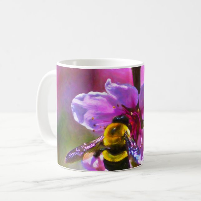 Lebendige Biene Kaffeetasse (Vorderseite Links)