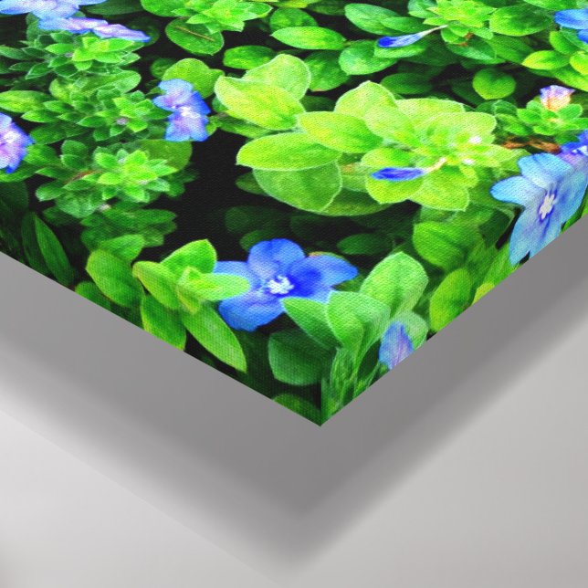 Lebendige blaue Blumen  Leinwanddruck (Ecke(Unten))