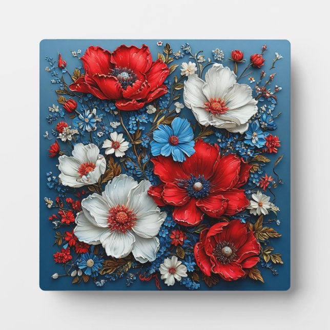 Lebendige Blumen Fotoplatte (Vorderseite)