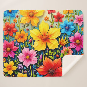 Lebendige Blumen: Garten der Freude Kunst Sherpadecke