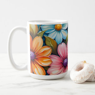 Lebendige Blumen Kaffeetasse