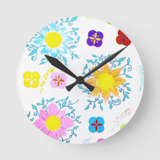 Lebendige Blumen Runde Wanduhr