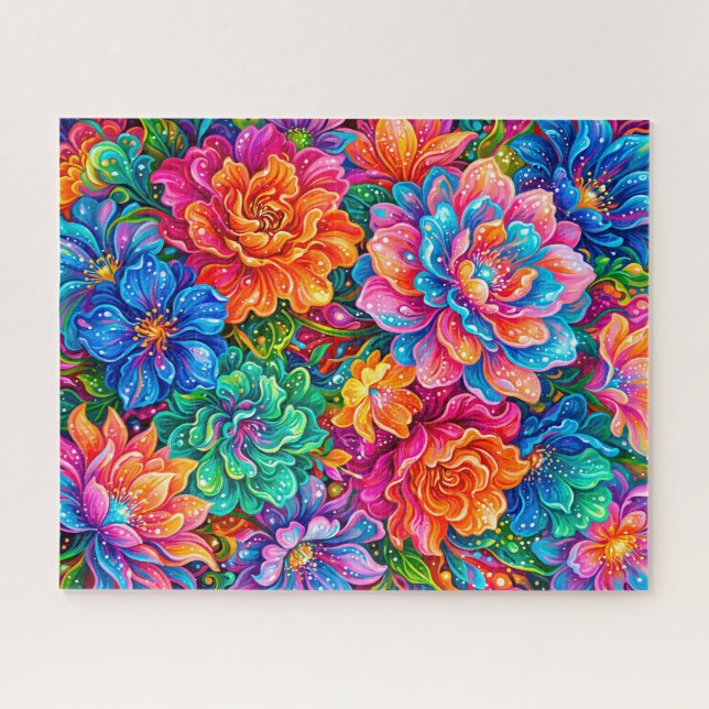 Lebendige Blumen Traumlandschaft – Psychedelischer (Horizontal)
