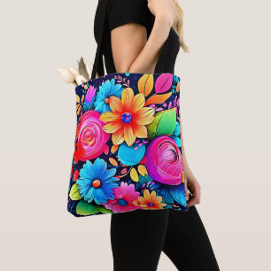 Lebendige Blumenkunst Tasche