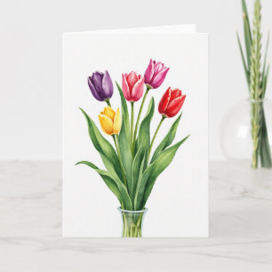 Lebendige Blumenstrauß-Grußkarte Karte