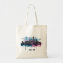 Lebendige Boston-Skyline Wasserfarbspritzer