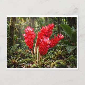 Lebendige botanische Ingwerblüten-Kaffeetasse Postkarte