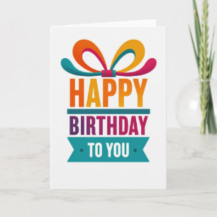 Lebendige Bow-Birthday-Karte Karte