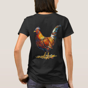 Lebendige Bunte Hahn-Illustrationskunstwerk T-Shirt