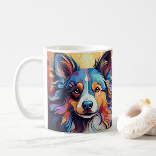 Lebendige Bunte Hunde-Kunst-Tasse. Hunde-Liebhaber Kaffeetasse