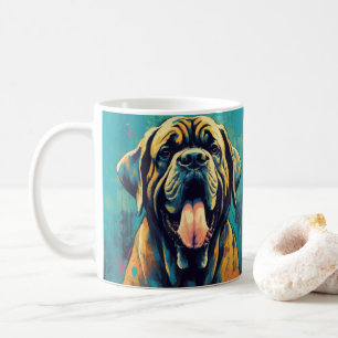 Lebendige Bunte Hundekunst, Für Hundeliebhaber Mit Kaffeetasse