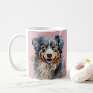 Lebendige Bunte Hundekunst, Für Hundeliebhaber Mit Kaffeetasse