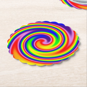Lebendige Bunte Regenbogen-Spirale Kräftige Farben Untersetzer