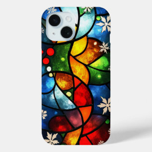 Lebendige Buntglas-Abstrakte Winter-Weihnachtskuns Case-Mate iPhone Hülle