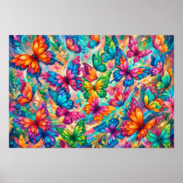 Lebendige Butterfly-Träumerei – Tropisches Boho Poster
