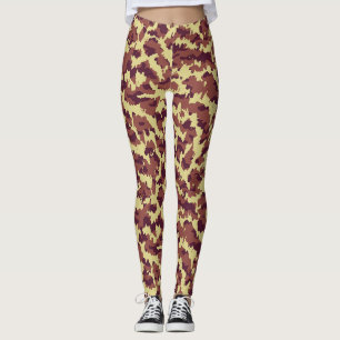 Lebendige Camo-Kritzel Retro Schwarz und Rot Nahtl Leggings