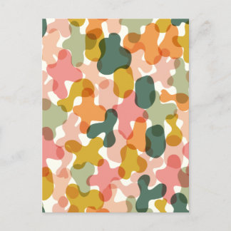 Lebendige Camouflage Blobs Kissen Postkarte