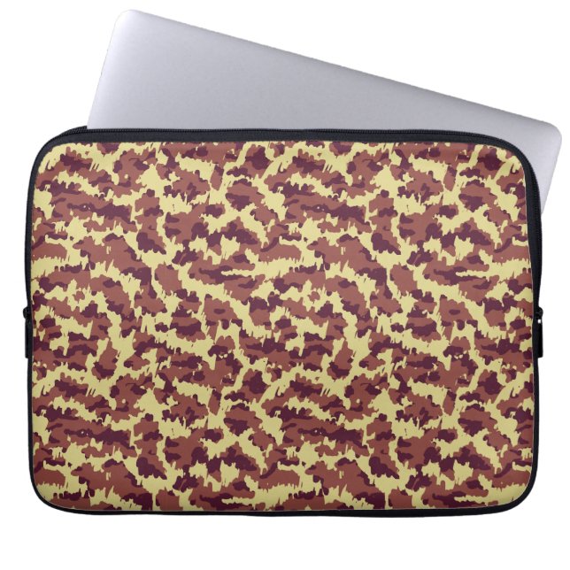 Lebendige Camouflage Doodle Retro Schwarz und Rot  Laptopschutzhülle (Vorderseite)