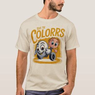 Lebendige Cartoon-Pop-Art - Grafische Illustration T-Shirt